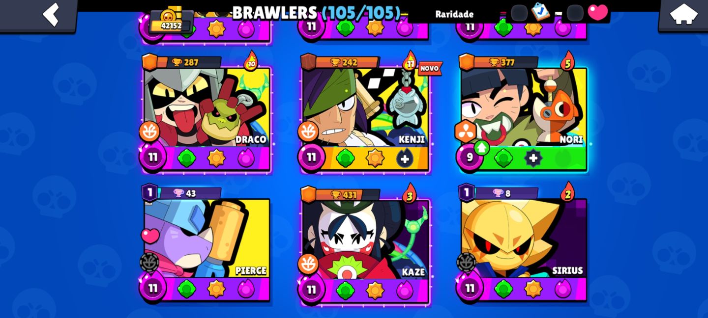 CONTA BRAWL STARS COM TODAS OS BRAWLERS + SKINS LENDÁRIAS E 42K TROFÉUS