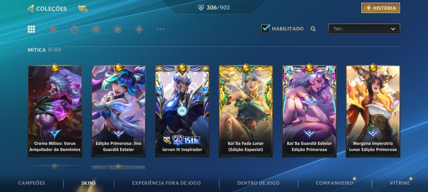 Conta ex monarca +300 Skins incluindo Jinx de 1k