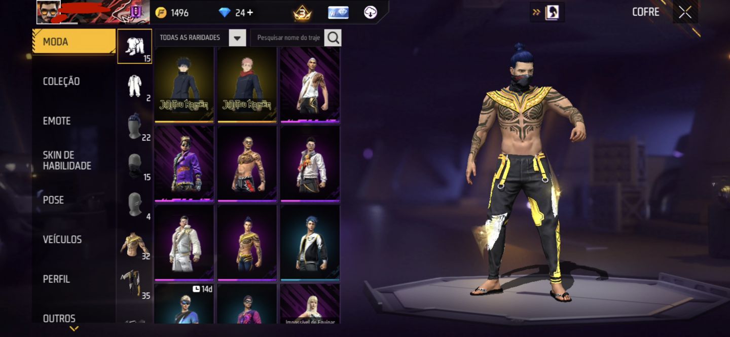 Conta Free Fire custo benefício imperdível
