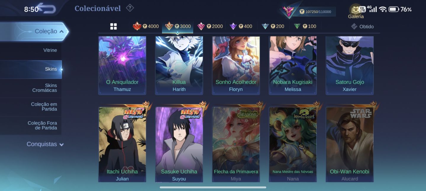 Conta Collabs Mobile Legends