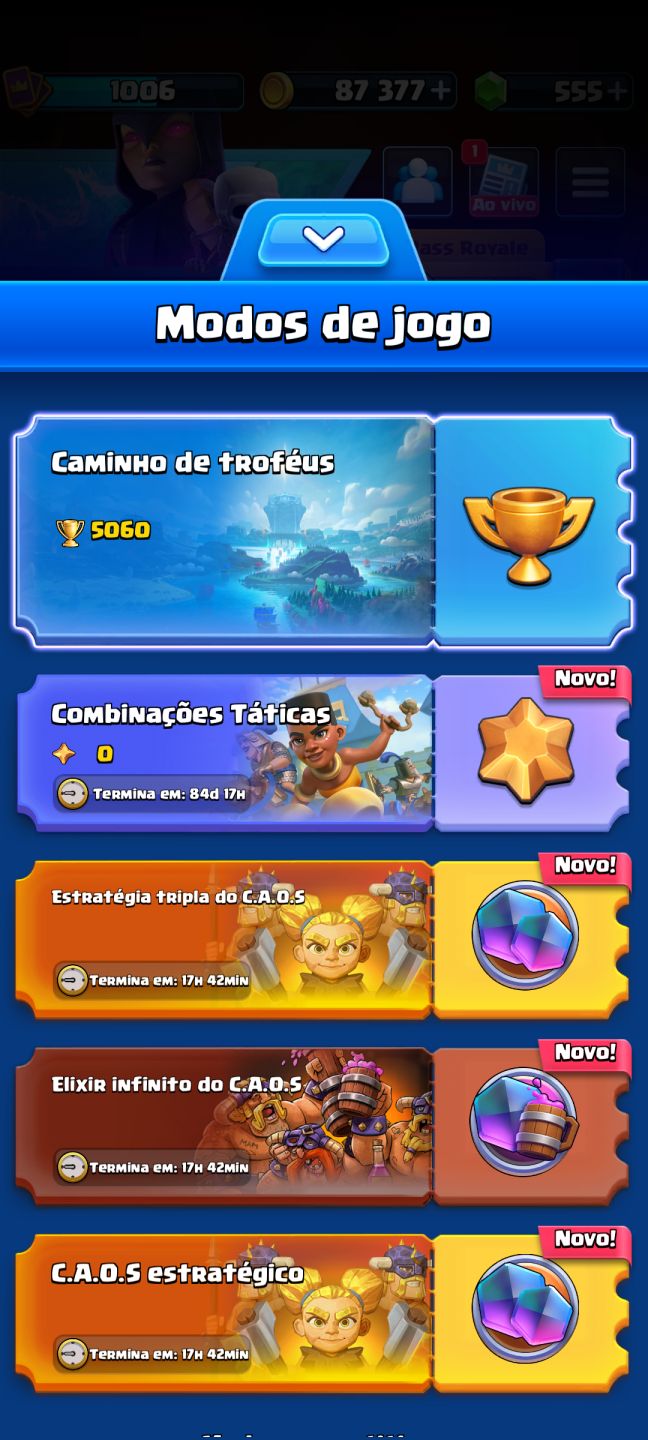 Conta de Clash Royale ( várias cartas nv 11 e várias cartas lendárias)