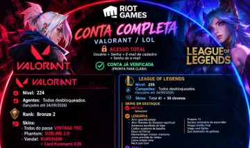 Conta Riot (LoL e Valorant) Com Skins em ambos os jogos [ENTREGA AUTOMATICA]