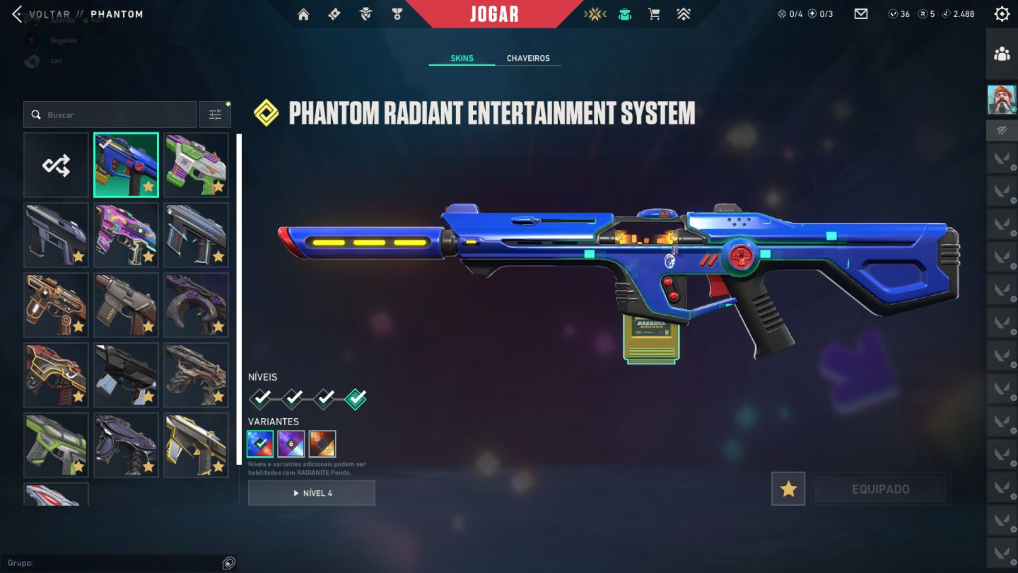 CONTA VALORANT COM TODAS SKINS FULL ACESSO 4K GASTOS