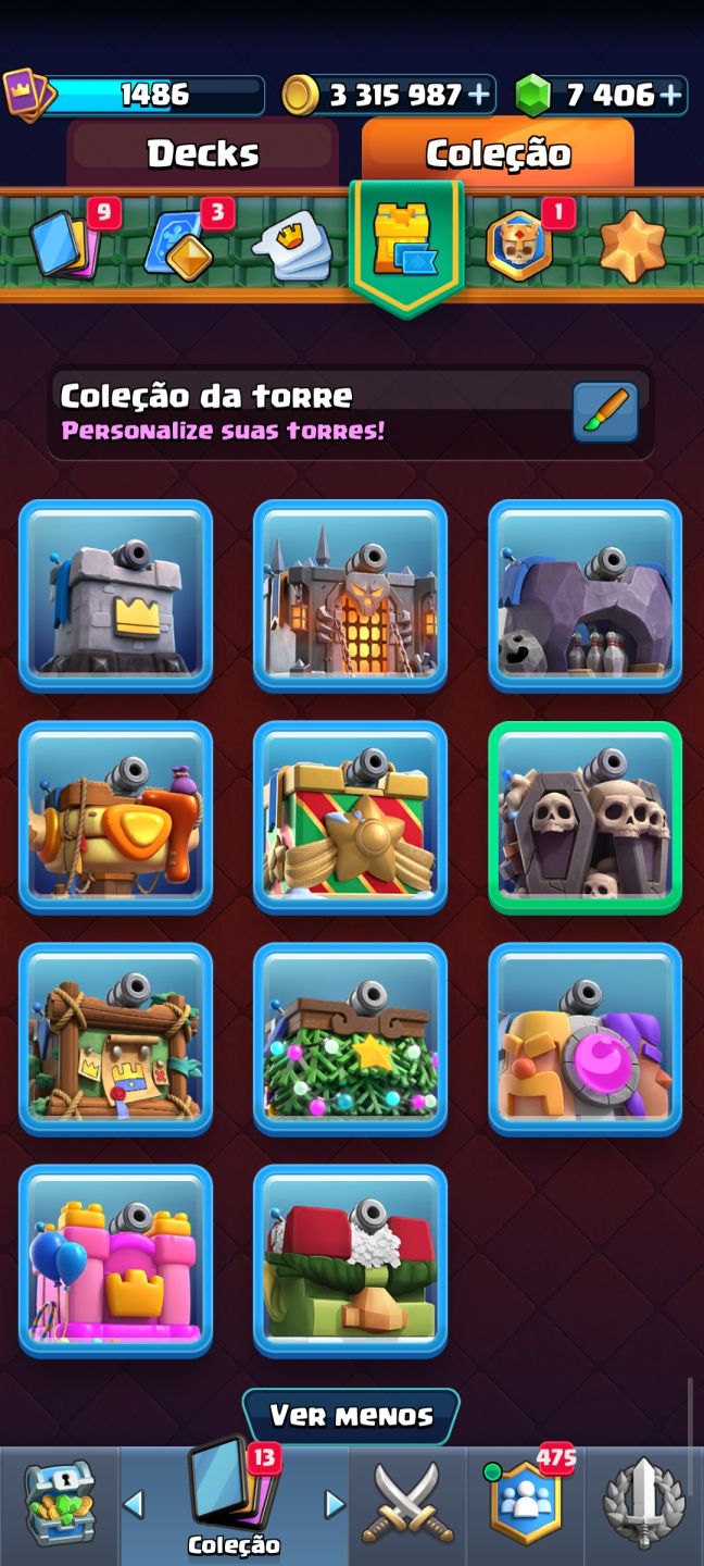 Conta Clash Royale(+9anos) +14k Troféus - 3,3 milhões em ouro - 7,4k de gemas