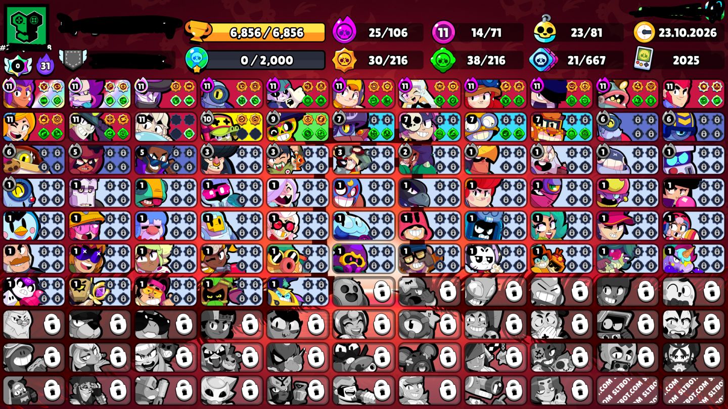 CONTA BRAWL STARS COM LENDÁRIO FULL ACESSO| 11 MAX| 6856 TROFEUS|ENTREGA RÁPIDA