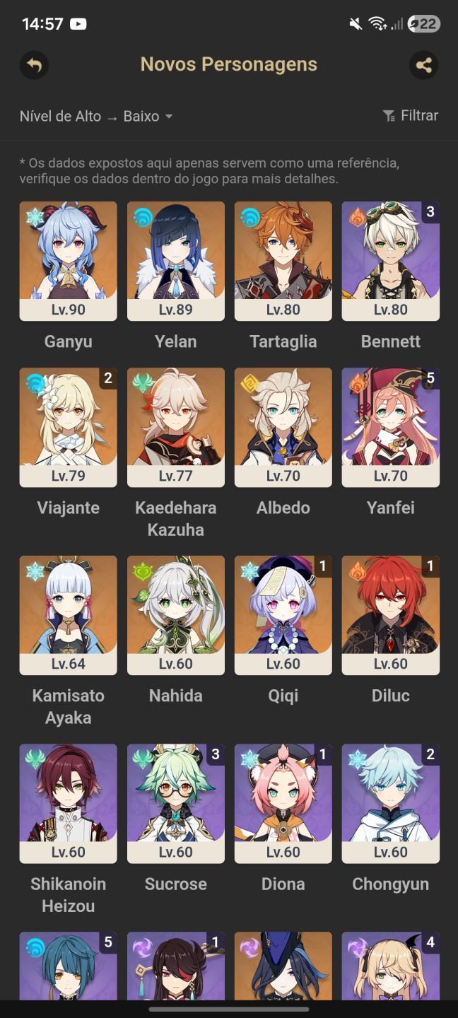 CONTA GENSHIN + HONKAI + H3RD (tudo no mesmo login)