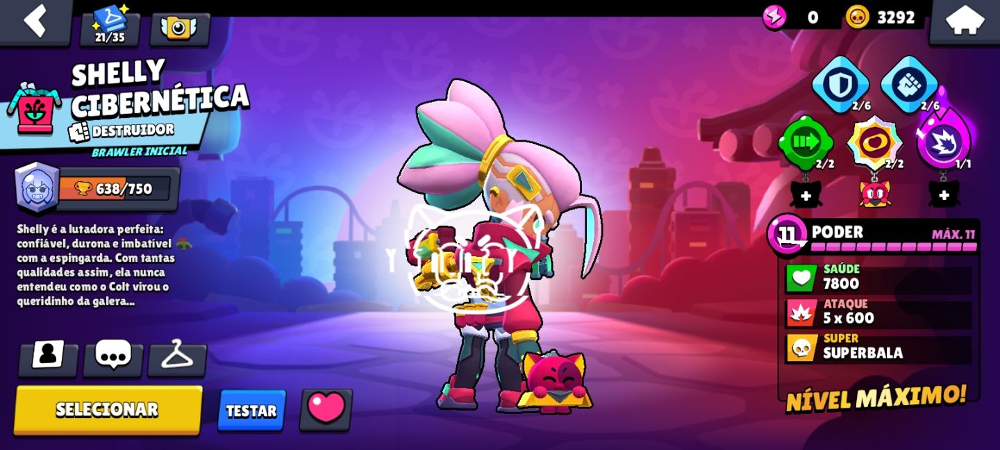 Conta de brawl stars com 54495 troféus, 108 brawlers, fama solar, e skins raras