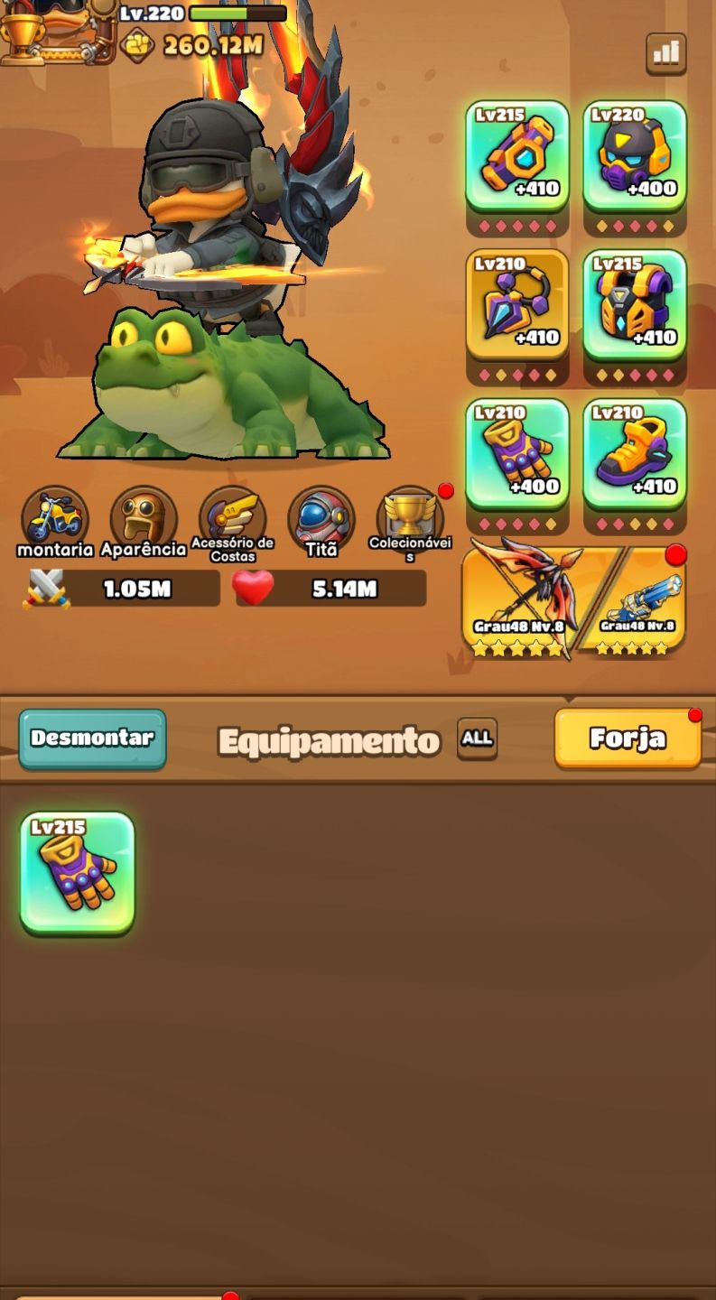 CONTA NO JOGO DUCK SURVIVAL 260 MILHÕES DE PODER!!!!