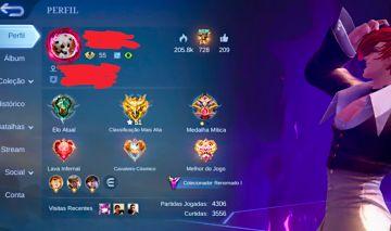 Conta Mobile Legends[Todos Heróis] Skin Legend,KOF,HXH,Naruto e Exorcist