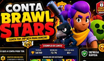 Conta brawl stars com 7k trofeus.