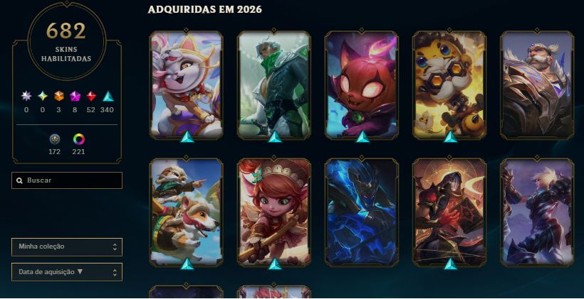 CONTA HIGH ELO COM MUITAS SKINS DE LOL VALORANT E TFT (SENDO SKINS RARAS)