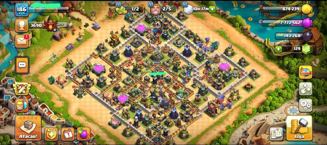 Conta Clash of Clans centro da vila 14