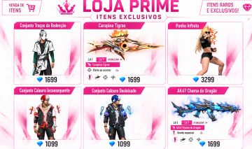 PRESENTES DA LOJA PRIME FREEFIRE DE JULHO - ATUALIZADA