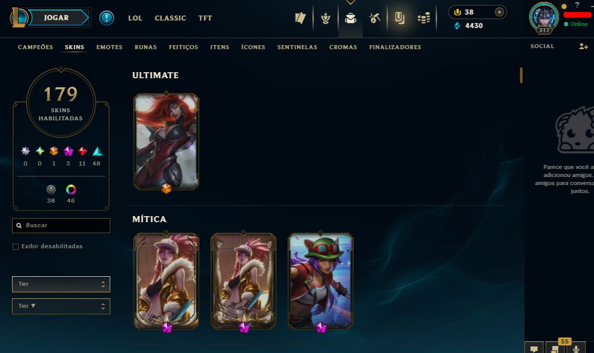 CONTA LOL + VALORANT | 179 SKINS | 160 CAMPEÕES | SKIN DE VANDAL E OPERATOR
