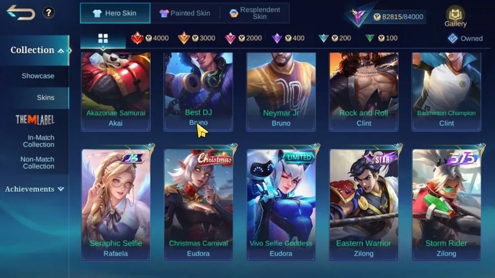 344 SKINS - 4 ZODIAC - FULL HEROIS E EMBLEMAS