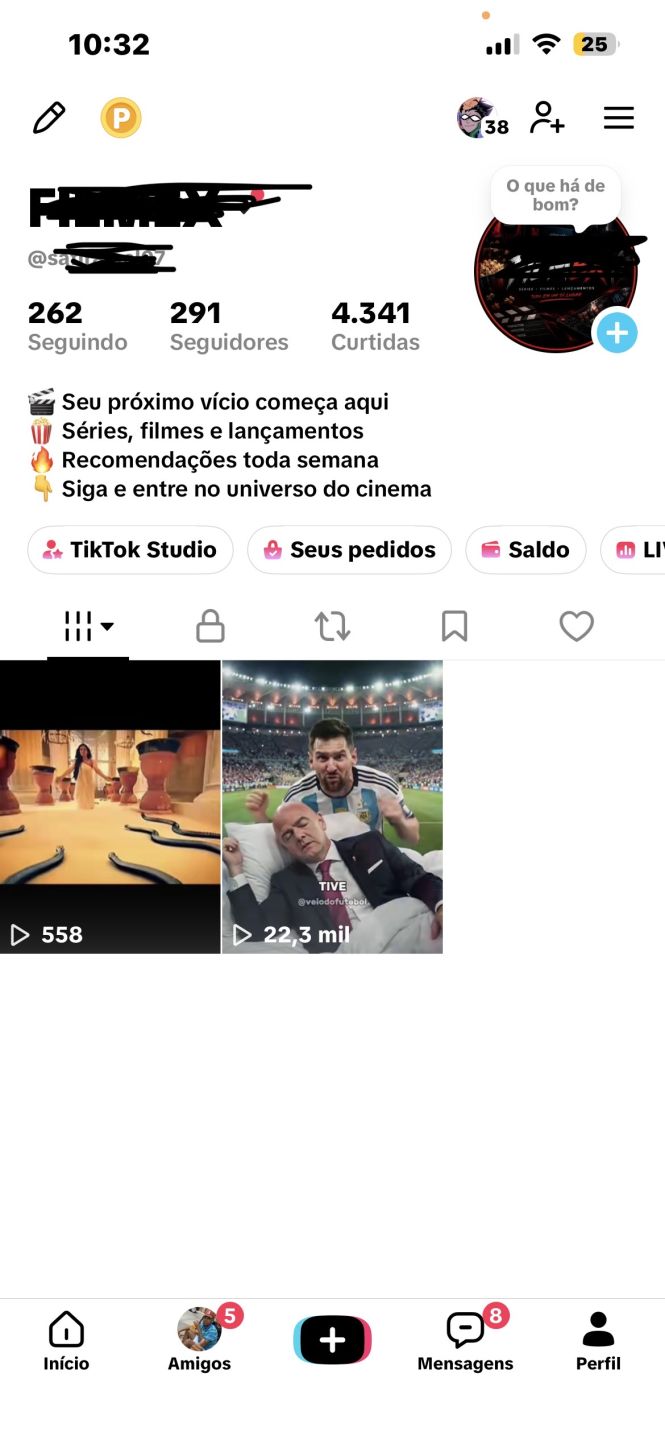 CONTA DE TIK TOK COM 291 SEGUIDORES | LIVE LIBERADA | SEGUIDORES REAIS