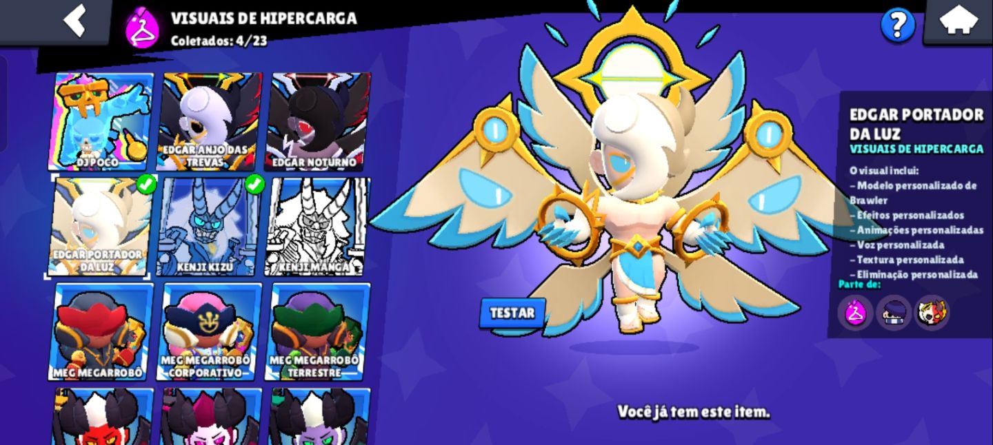 Brawl Stars 107/107 personagem e várias skins