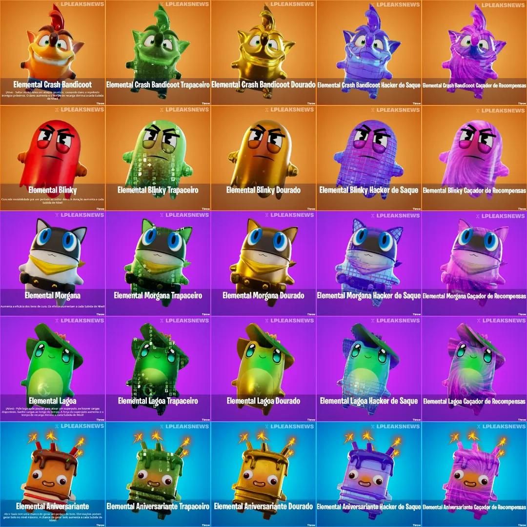 COLECÃO ELEMENTAIS COMPLETA KLIMBOS E COROAS E MAIS !