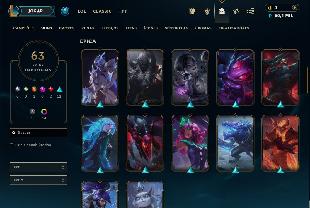 Conta LOL nível 96