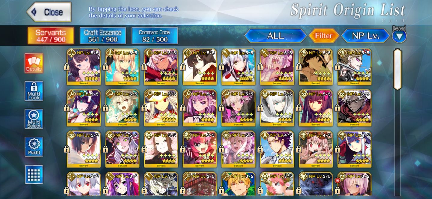FGO NA OC1 | 36 SSR (39 NP) | 6x Black Grail | Full Meta Supports
