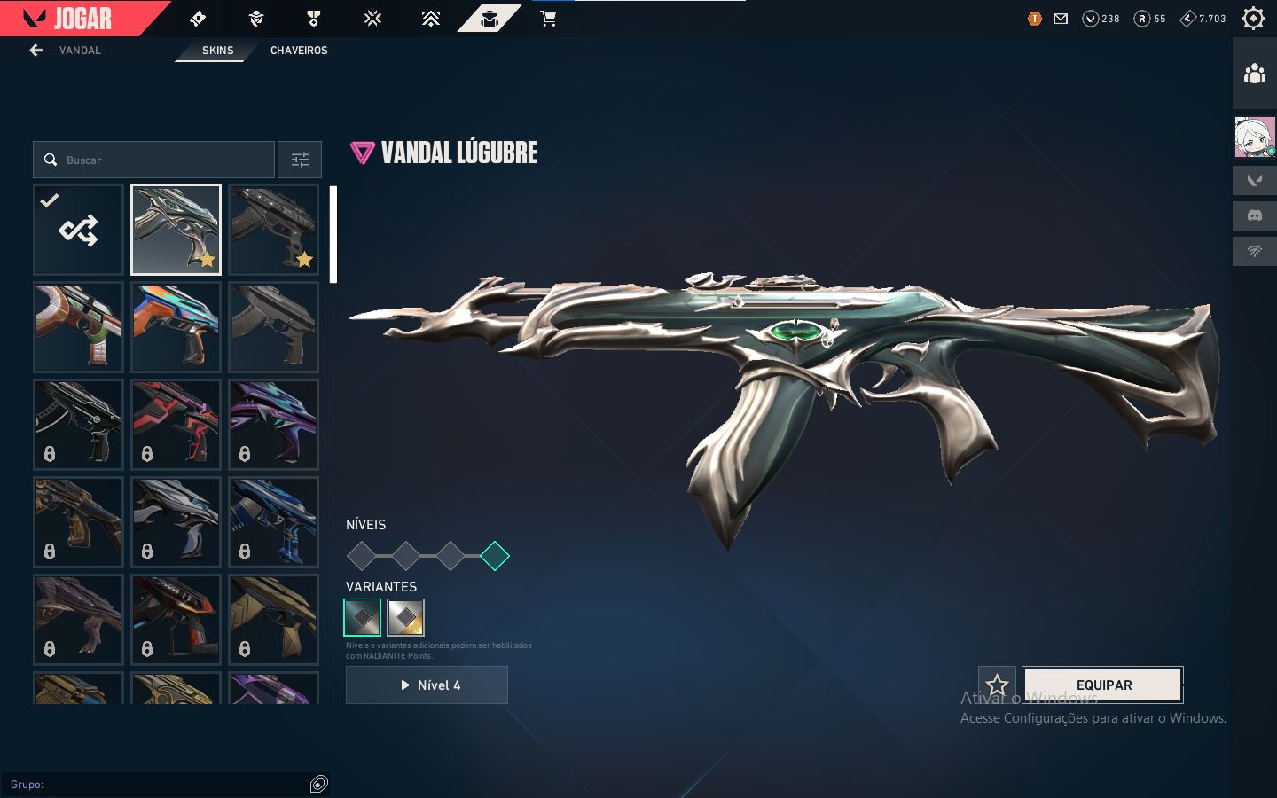 Conta de Valorant com 9 skins