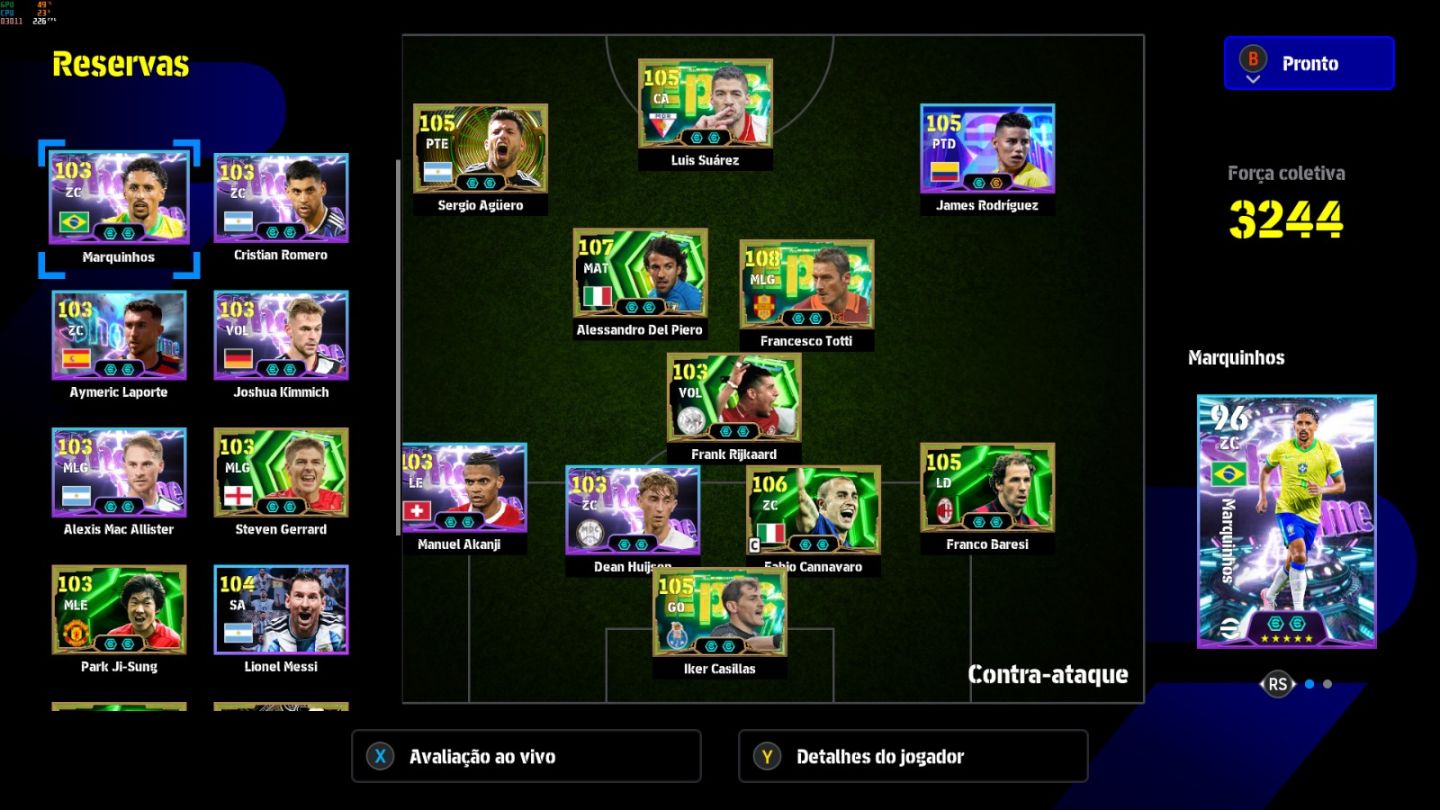 Conta PC Steam Del Piero Blitz 107, Totti 108, James R. 105 Blitz e CIA
