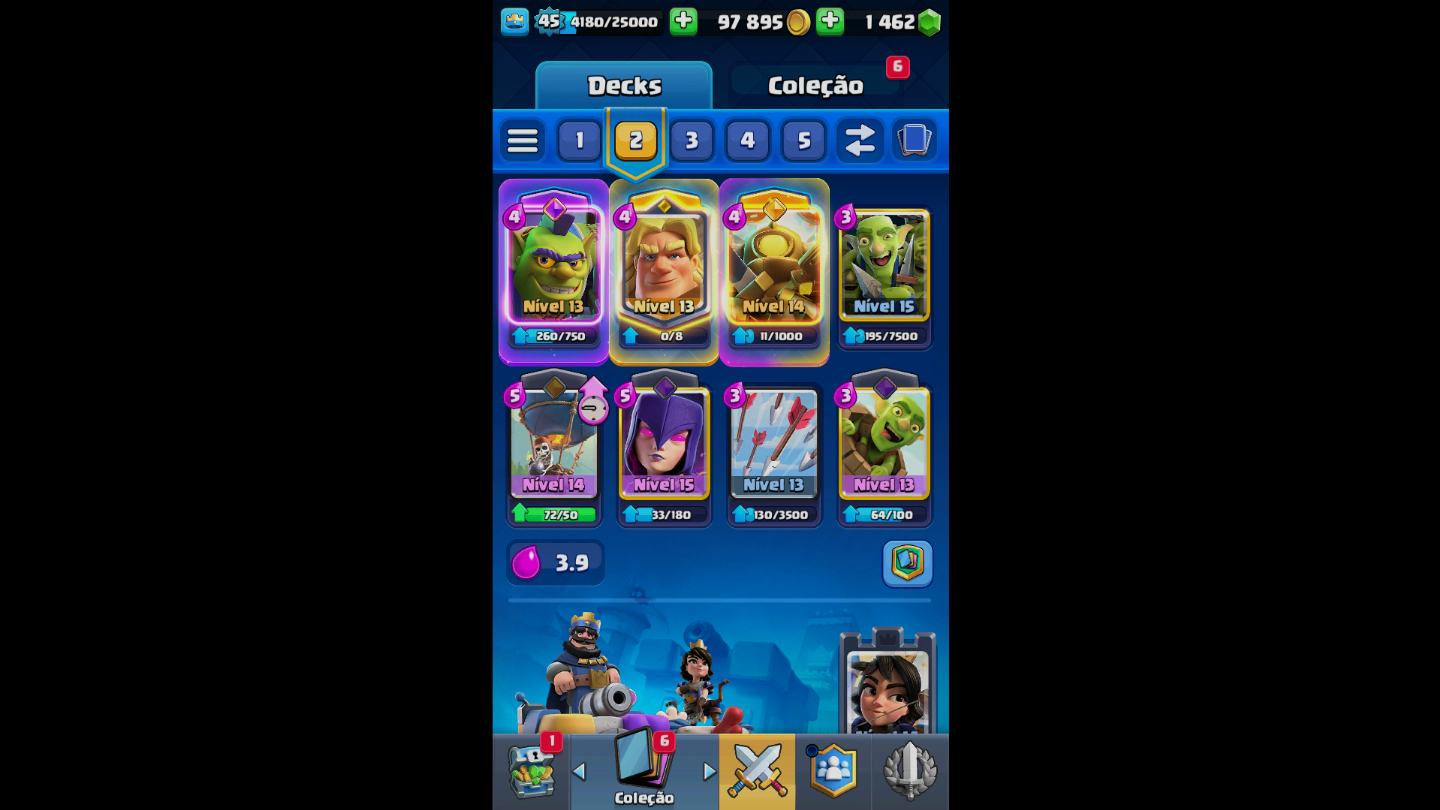 Conta de clash royale com 9800 trofeus conta boa demais valor negociavel!!