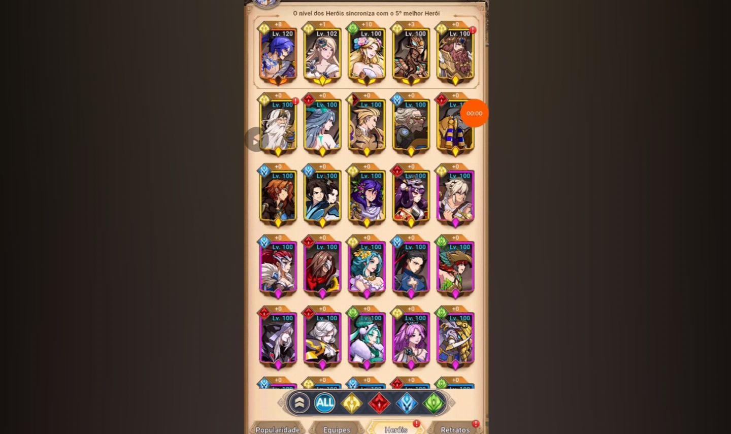 Mythic Heroes contas rerrol- 120.000+ diamantes
