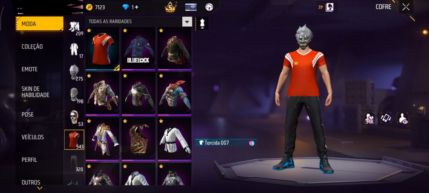 Free fire gemada com punho,1 evolutiva e várias coisas rara