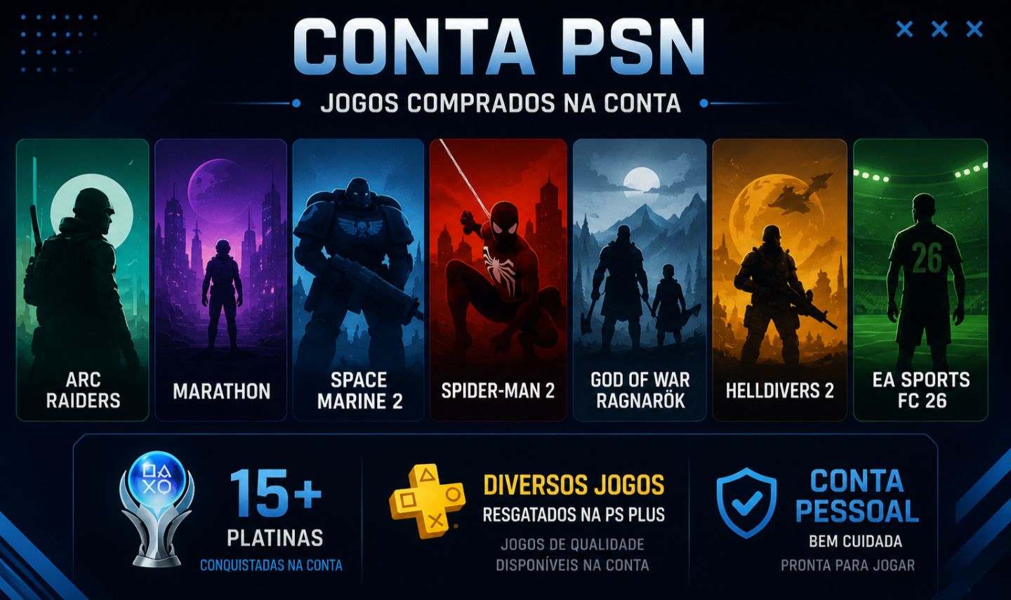 CONTA PSN l 7 JOGOS DIGITAIS COMPRADOS l JOGOS RESGATADOS