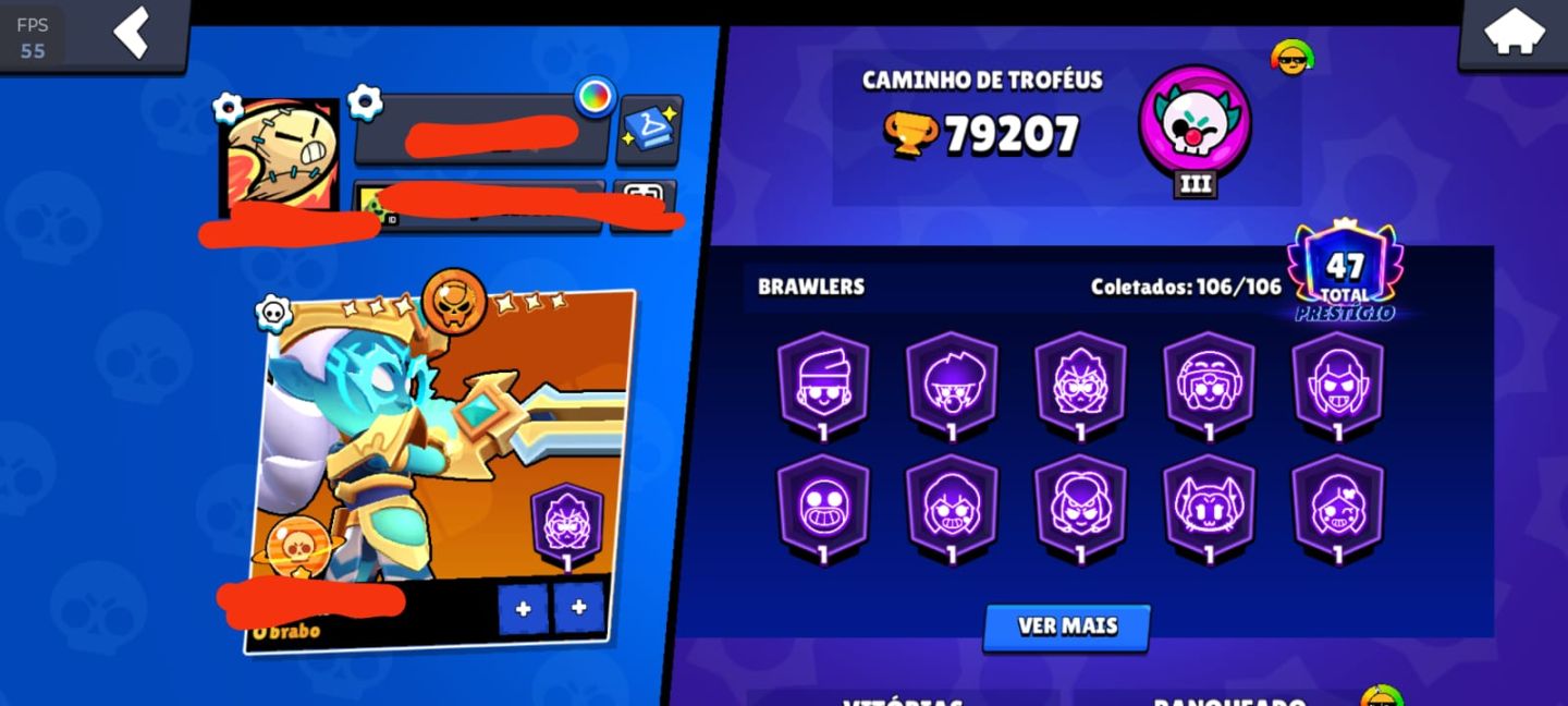 CONTA DE BRAWL STARS UPADA E DE BRINDE CONTA CLASH ROYALE 9.500K TROFEUS