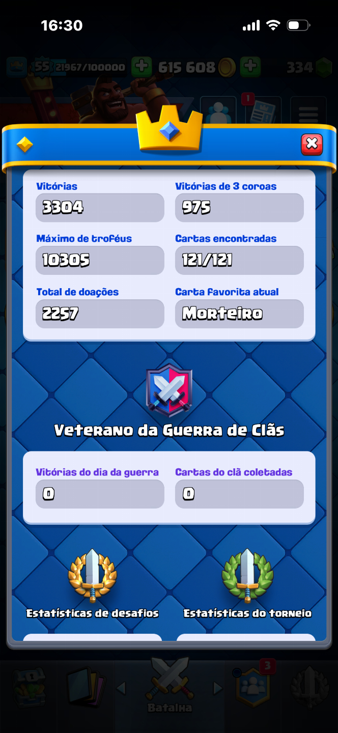 Conta de clash royale