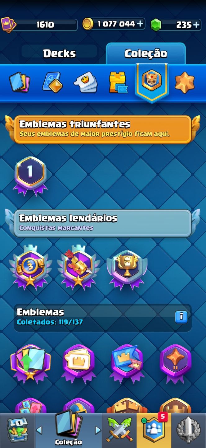 CONTA CLASH ROYALE - TROFÉUS 10.700
