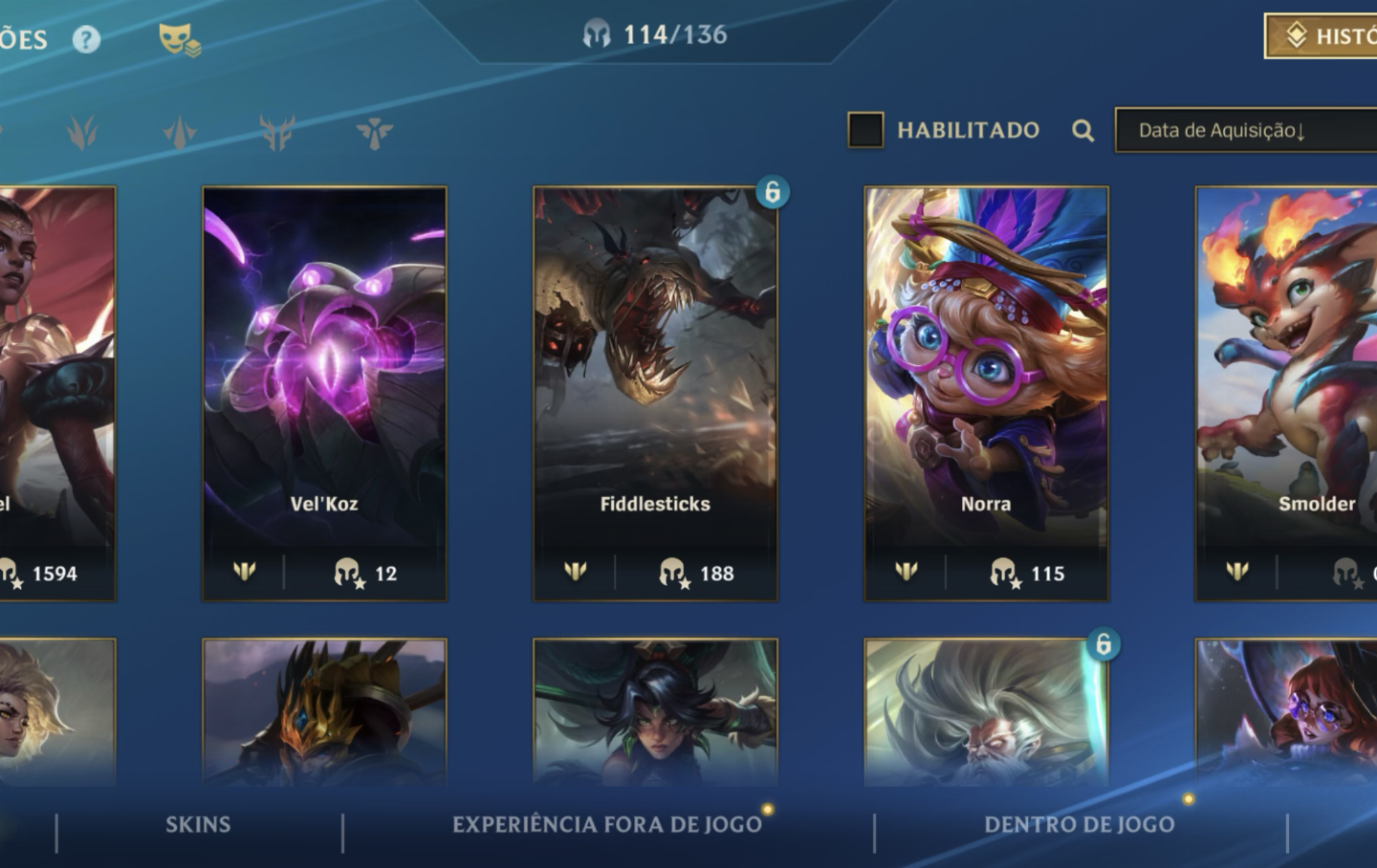 Conta wild rift nível 173 com todos os dados