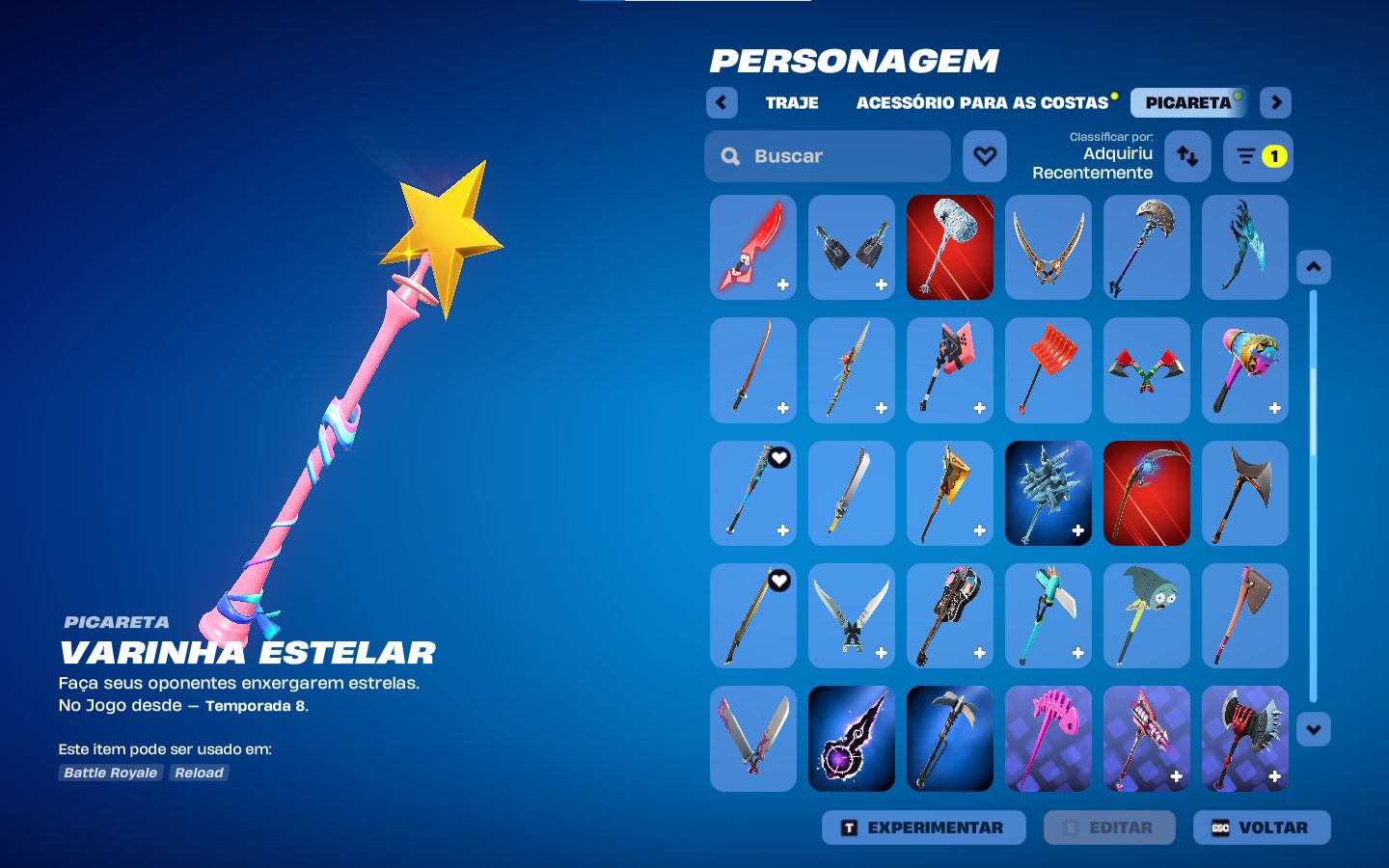 CONTA FORTNITE OG (CAPÍTULO 1) +160 SKINS | VARINHA ESTELAR | ACESSO COMPLETO