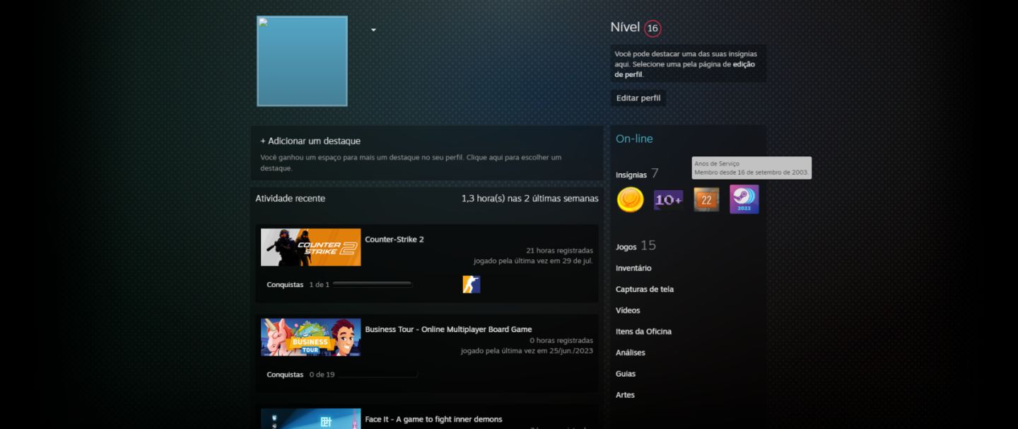 Conta steam da beta! 16 de setembro
