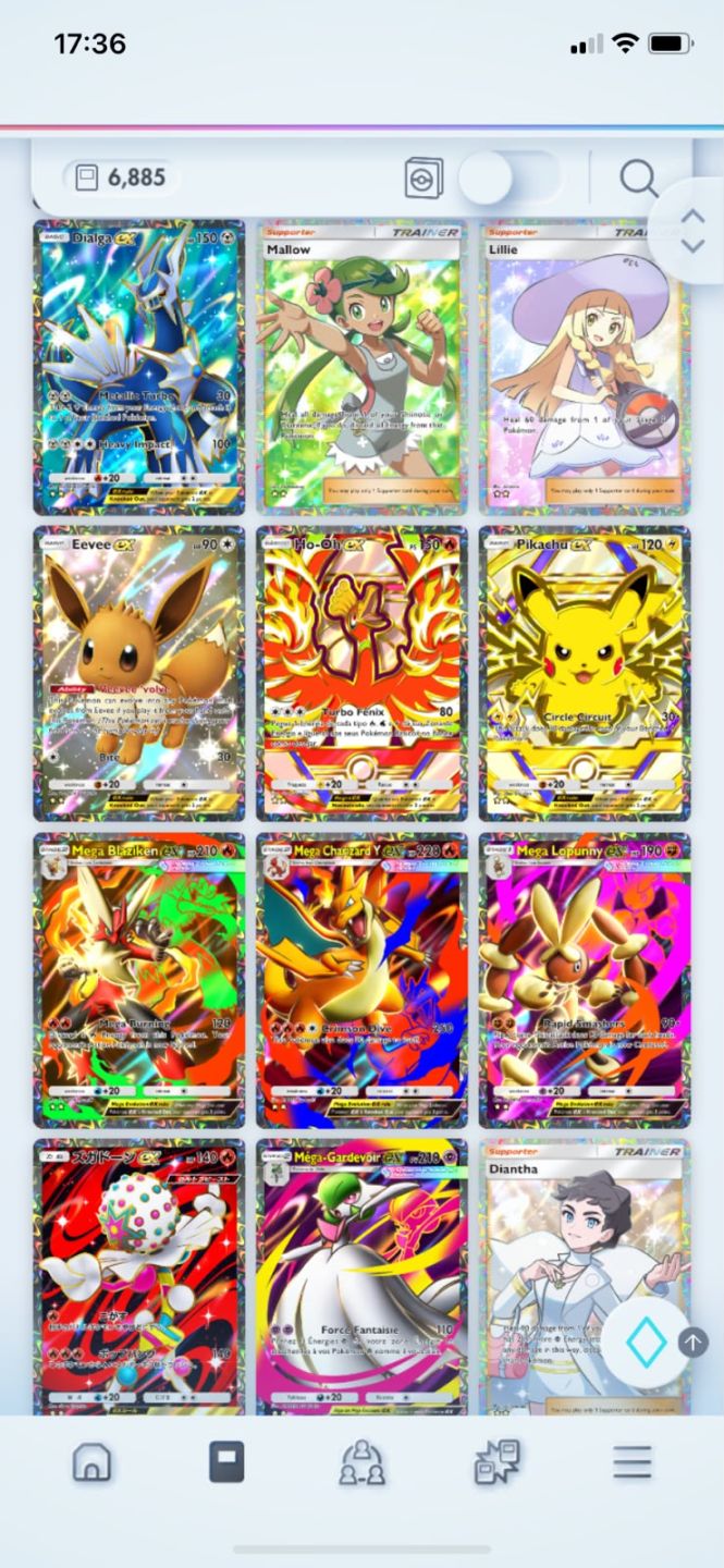 Conta pokemon tcg pocket level 56 com 7000 cartas