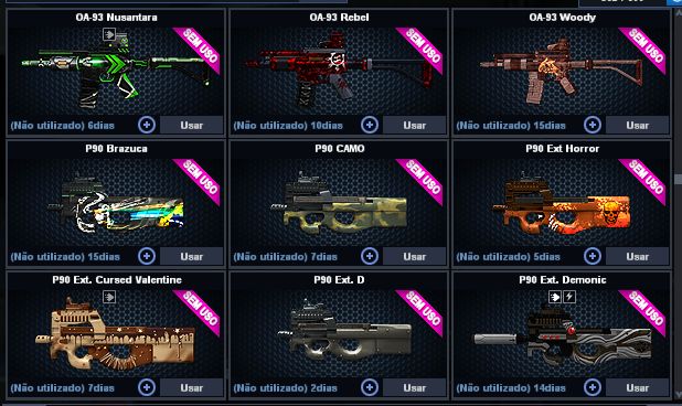 Conta PointBlank - Itens raros/exclusivos
