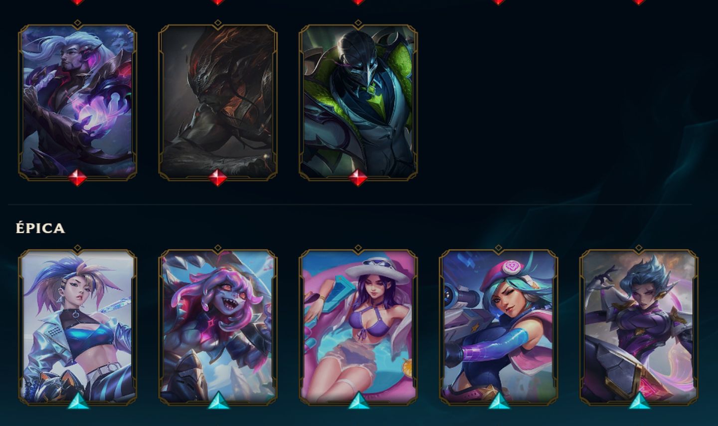 CONTA MONO RIVEN PLATINA IV COM 12 SKINS DELA 293 SKINS NO TOTAL
