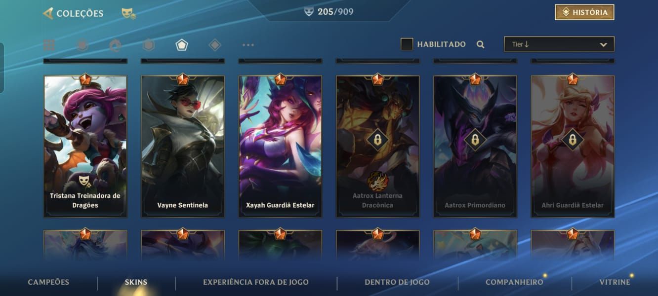 Conta wild rift com 205 skins com varias skins de gacha