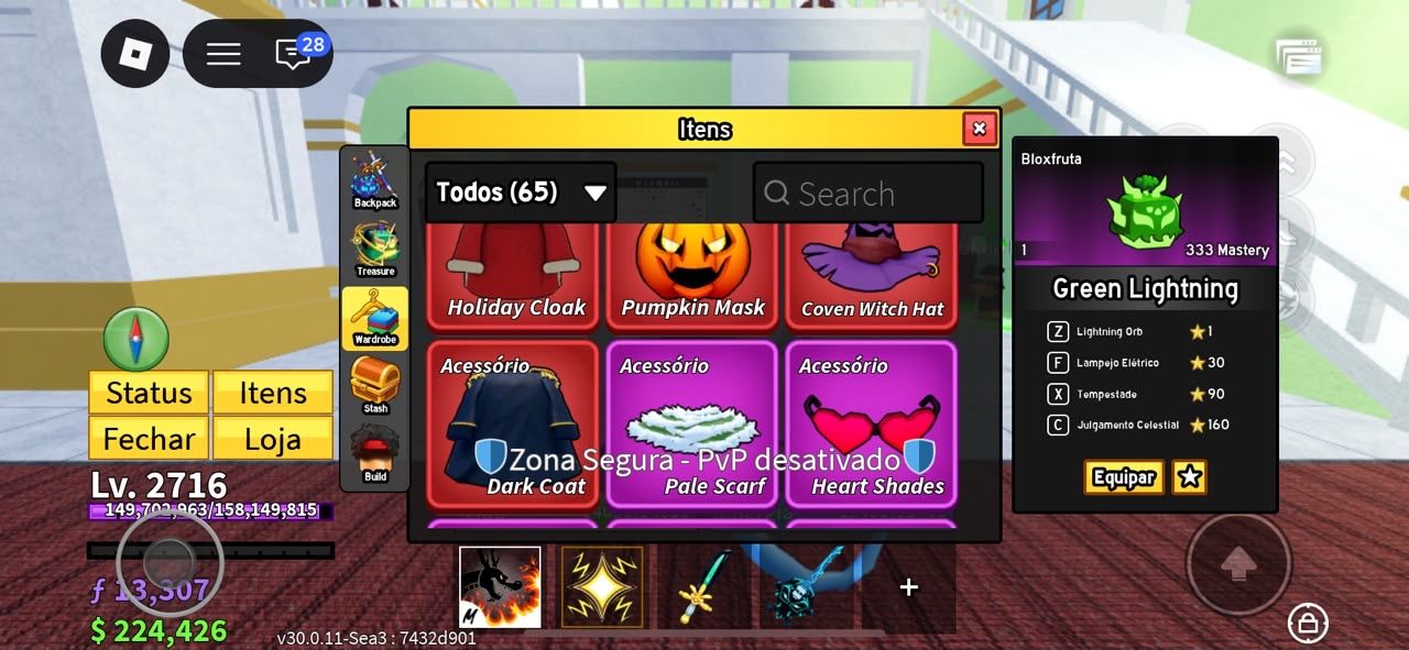 Conta blox fruits com dragão permanente e todas as game pass do jogo.