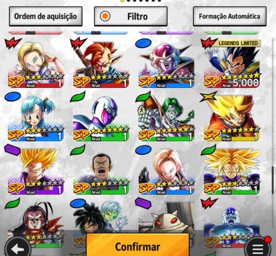 Dragon ball legends, Legend Freeza, Ultra G. Freeza com time formado PvP