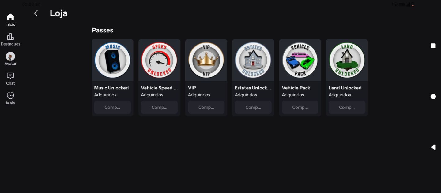 Conta de Roblox com skins