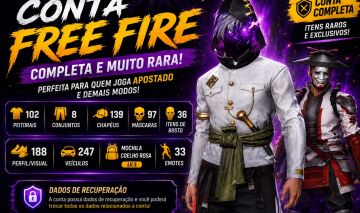 Conta antiga de free fire com angelical vermelha