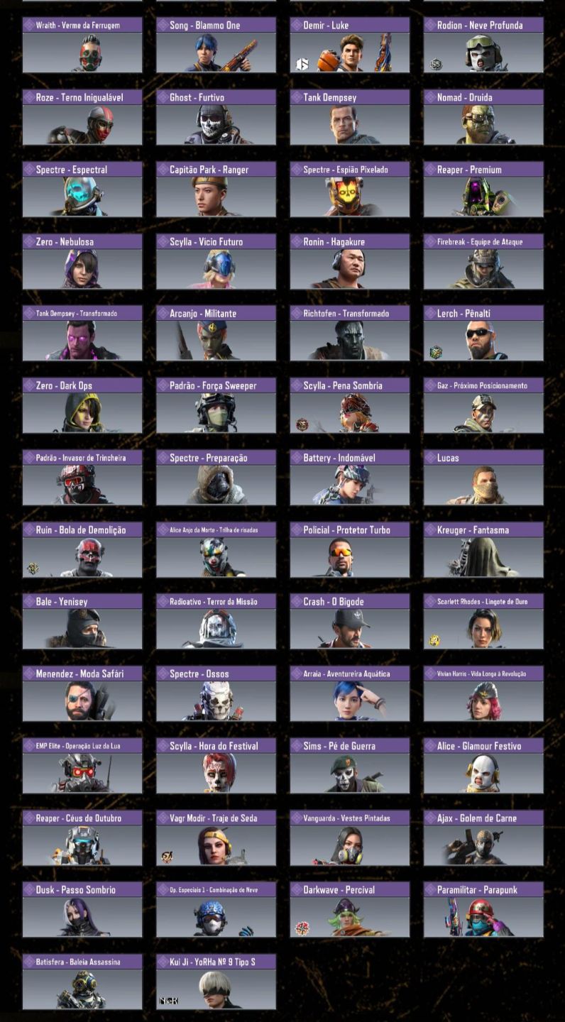 CONTA COD MOBILE COM VARIAS SKINS