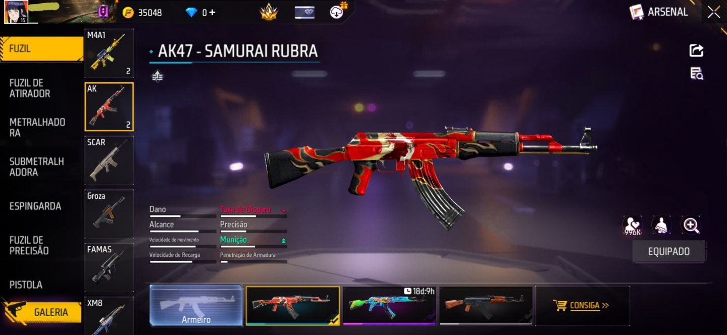 CONTA FREE FIRE COM CONJUNTO JIRAIYA | MP40 MARATONA URBANA | UMP BOOYAH