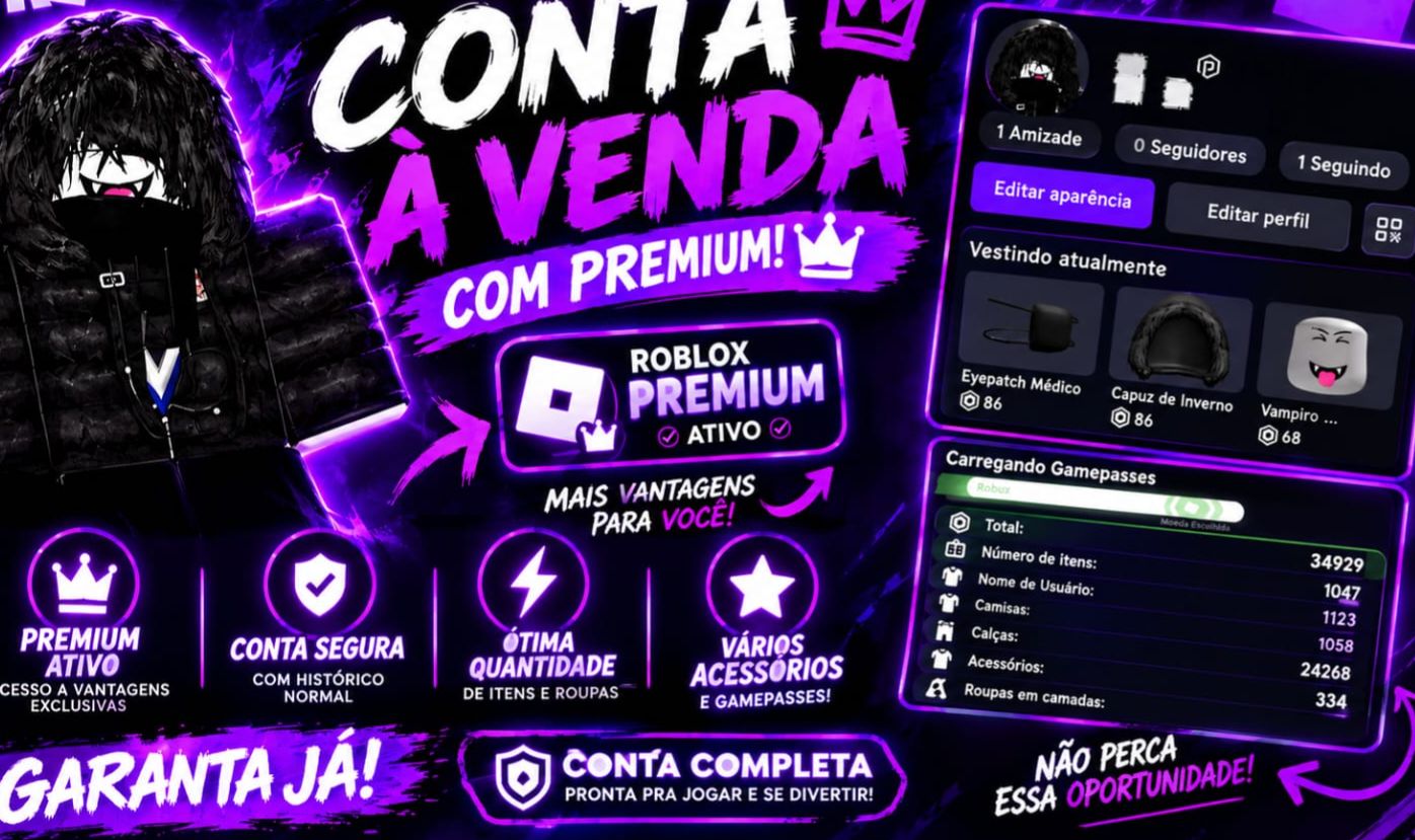 CONTA PRINCIPAL UPADA EM VÁRIOS JOGOS | PREMIUM + MUITOS ITENS E ACESSÓRIOS TOP!