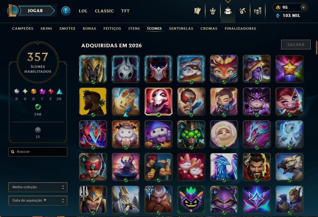 Conta platina com muita skin top