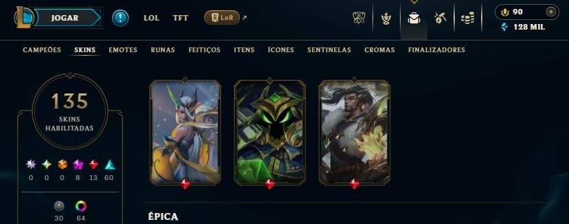 Conta Level 405 Corki Barão Vermelho 13 Lendárias 60epica 30 Legadas esmeralda 4