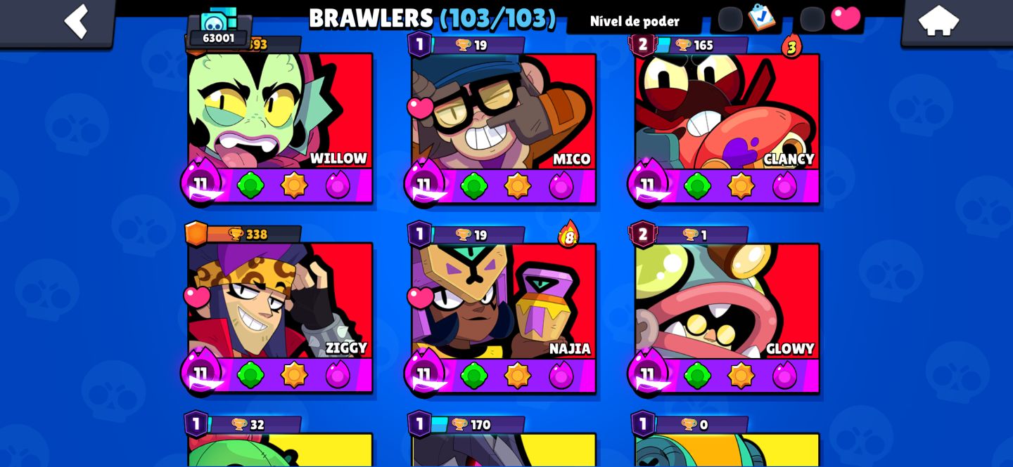 Conta brawl stars 63k + 362 skins